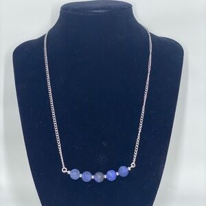 Matte Blue Sodalite Gemstone Necklace